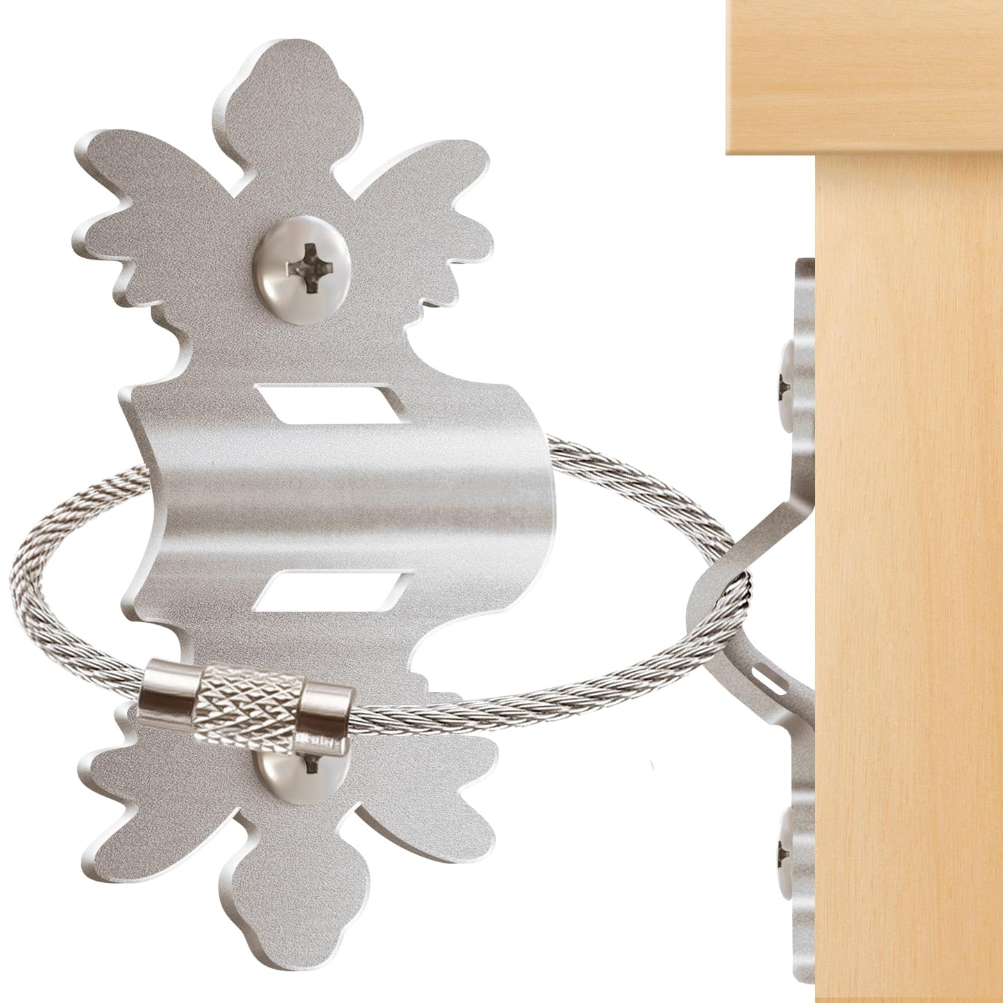 HAOWIN 10-Pack Angels Metal Anti Tip Furniture Anchors for Baby Proofing Heavy Duty Furniture Wall Anchor Earthquake Furniture Straps for Shelves Dressers Cabinets Premium Wall Anchors For Furniture