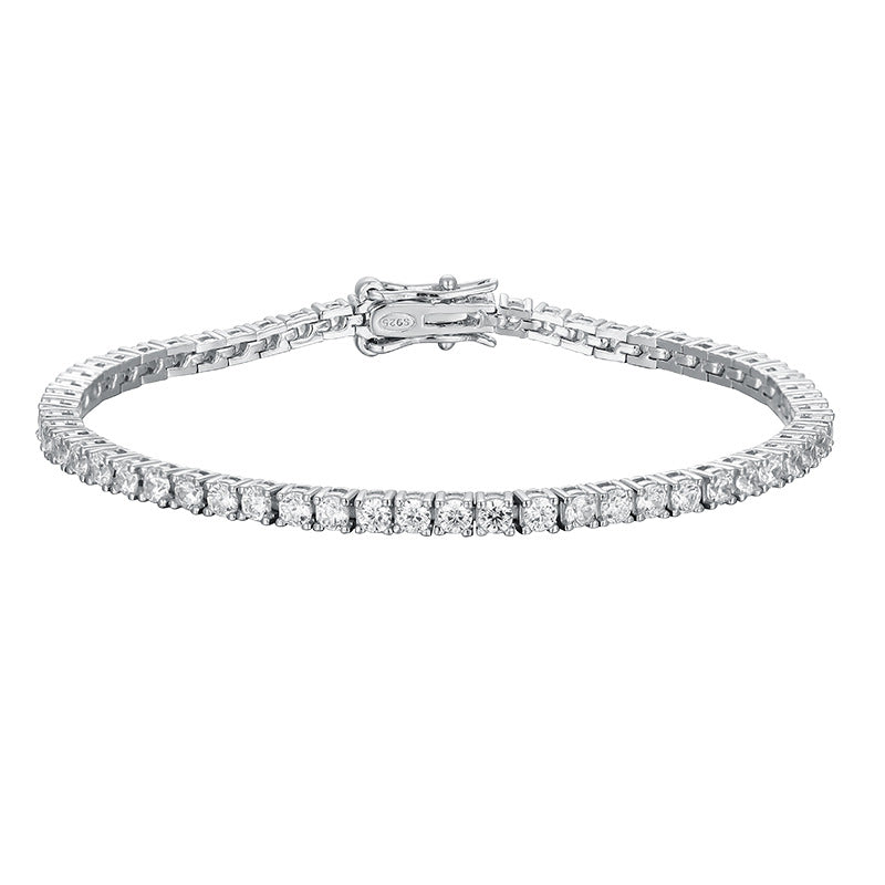 Sterling Silver Bracelet with Diamonds for Girls