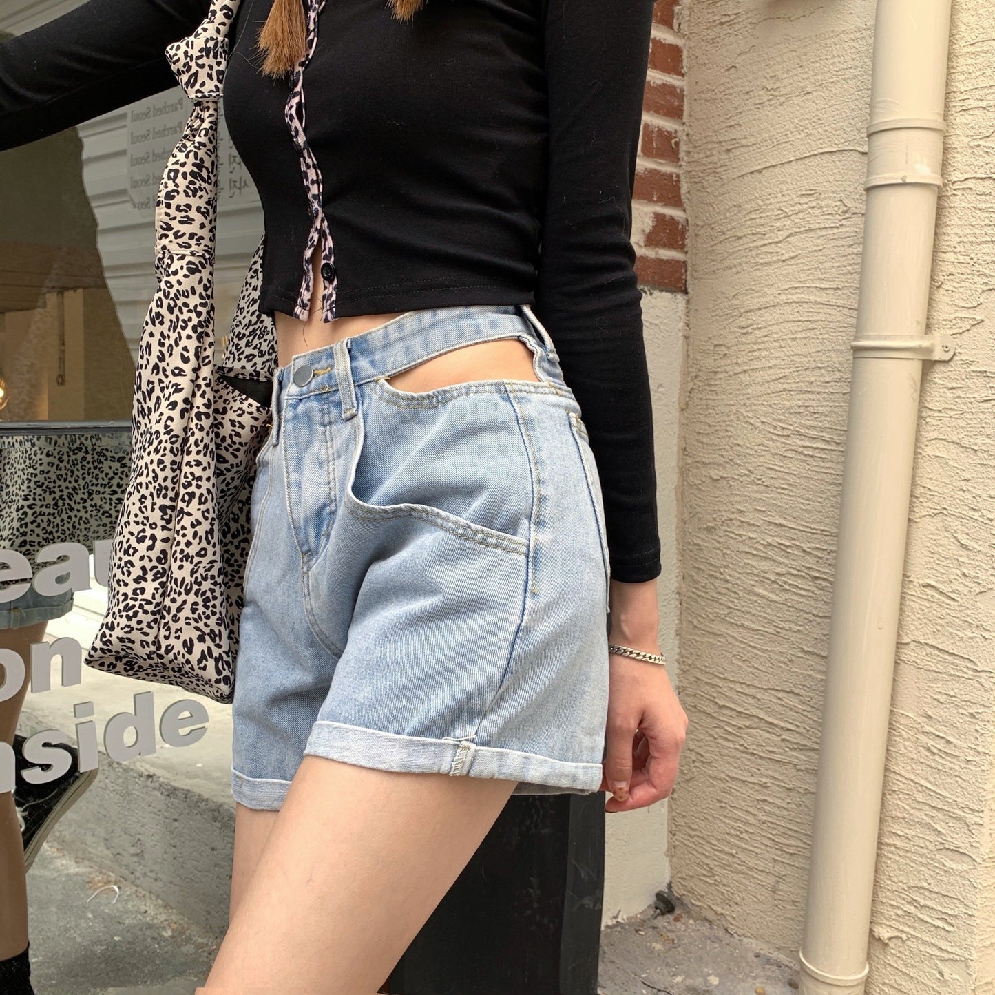 Thin High Waist Hollow Women's Shorts Fashion Wear