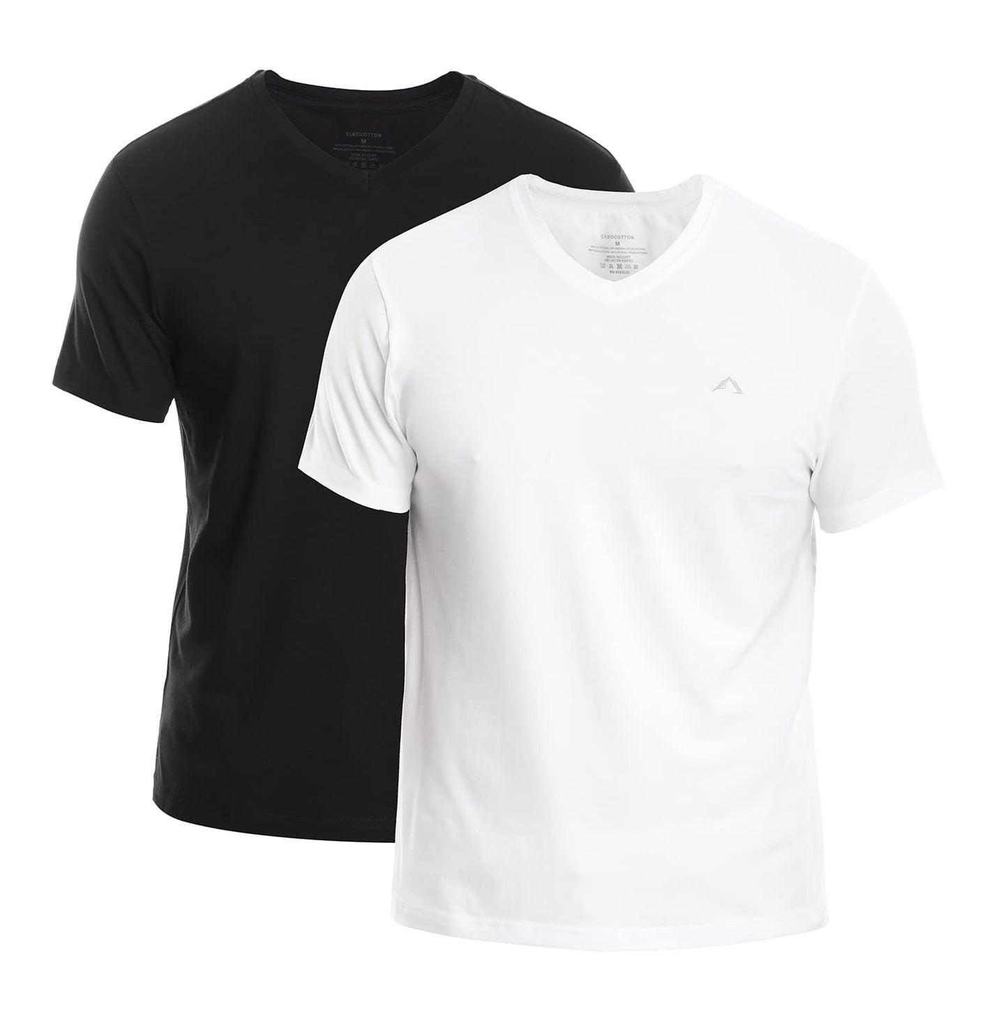 Mens V.Neck - Blk/Wht-Large