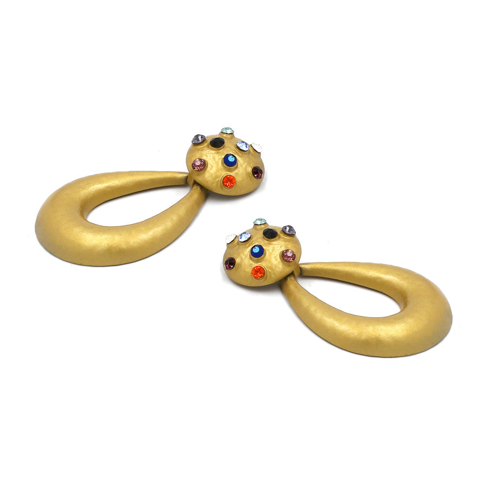 Fashionable Alloy Long Drop Earrings with Diamonds