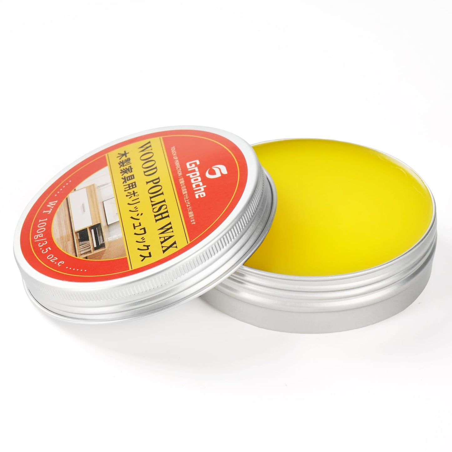 Wood Polish Wax Paste Wax Furniture Polish Wood Polisher for Furniture Wax Wood Wax Polish Conditioner Cleaner Restorer Furniture Polish for Wooden Floors Cabinets Tables Doors(3.5oz)