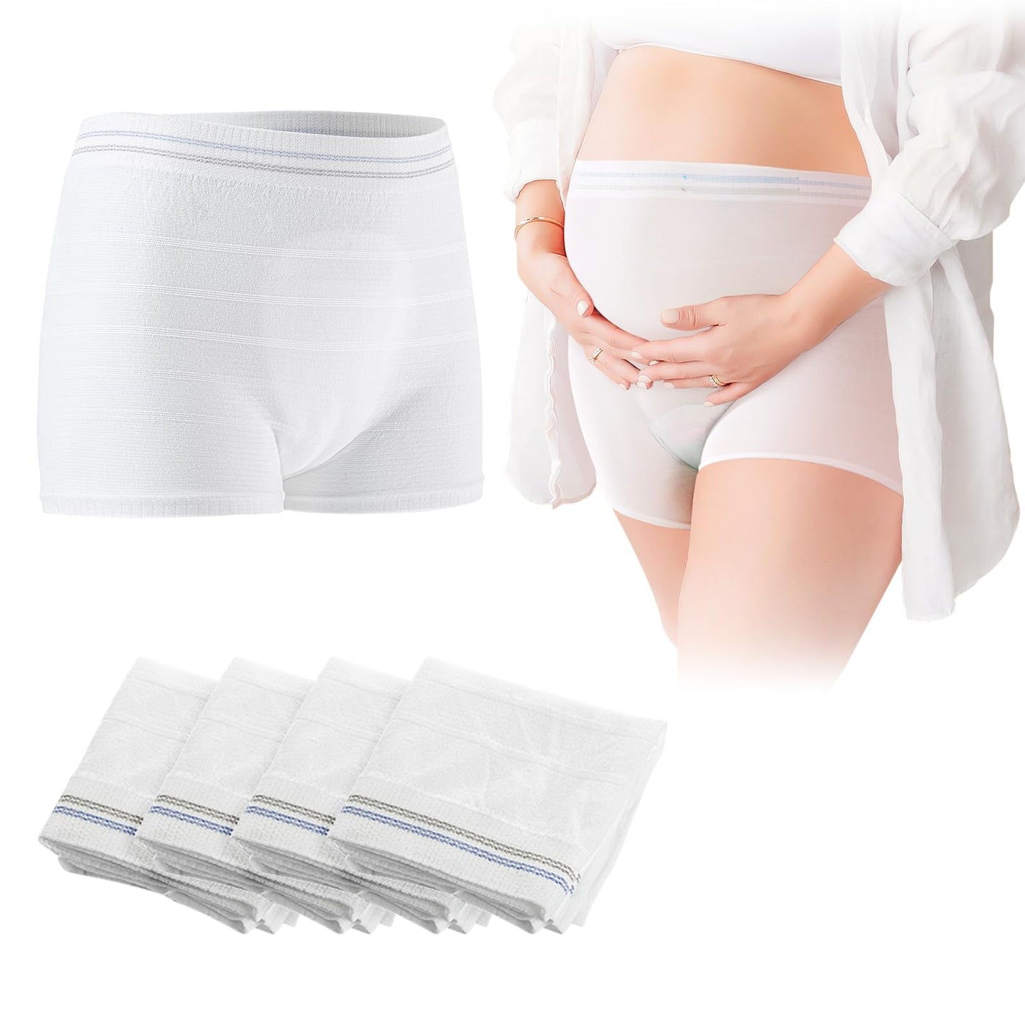 4 PCS Mesh Underwear Postpartum High Waist Mesh Panties Breathable C section Underwear