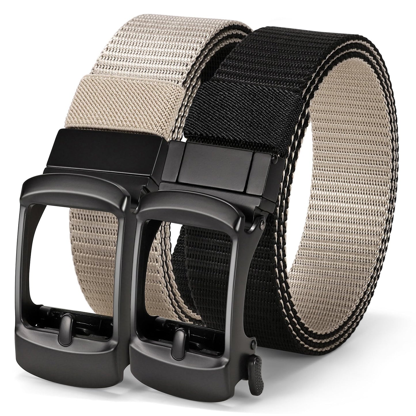 JASGOOD Mens Nylon Ratchet Belt ReversibleWeb Casual Belt for Jeans Pants Men Golf Belt 2 In 1 Belt