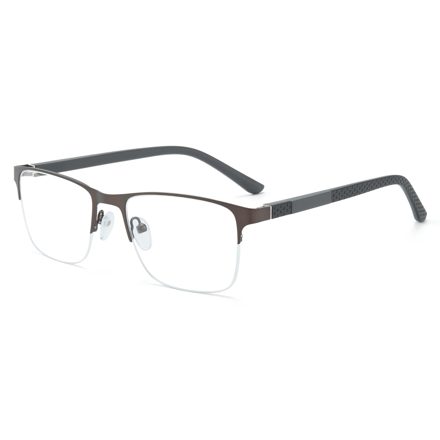 GUDVUE Blue Light Glasses for Men Rectangle Computer Glasses Gaming Eyeglasses Semi Rim/Black