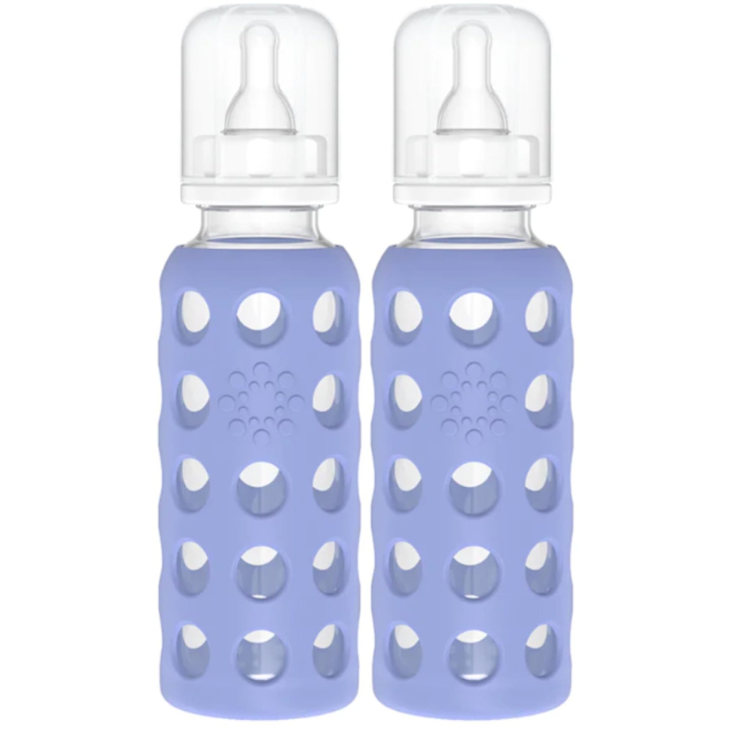 Lifefactory Glass Baby Bottles with Silicone Protection - 2-Pack 9 oz Bottles Blueberry