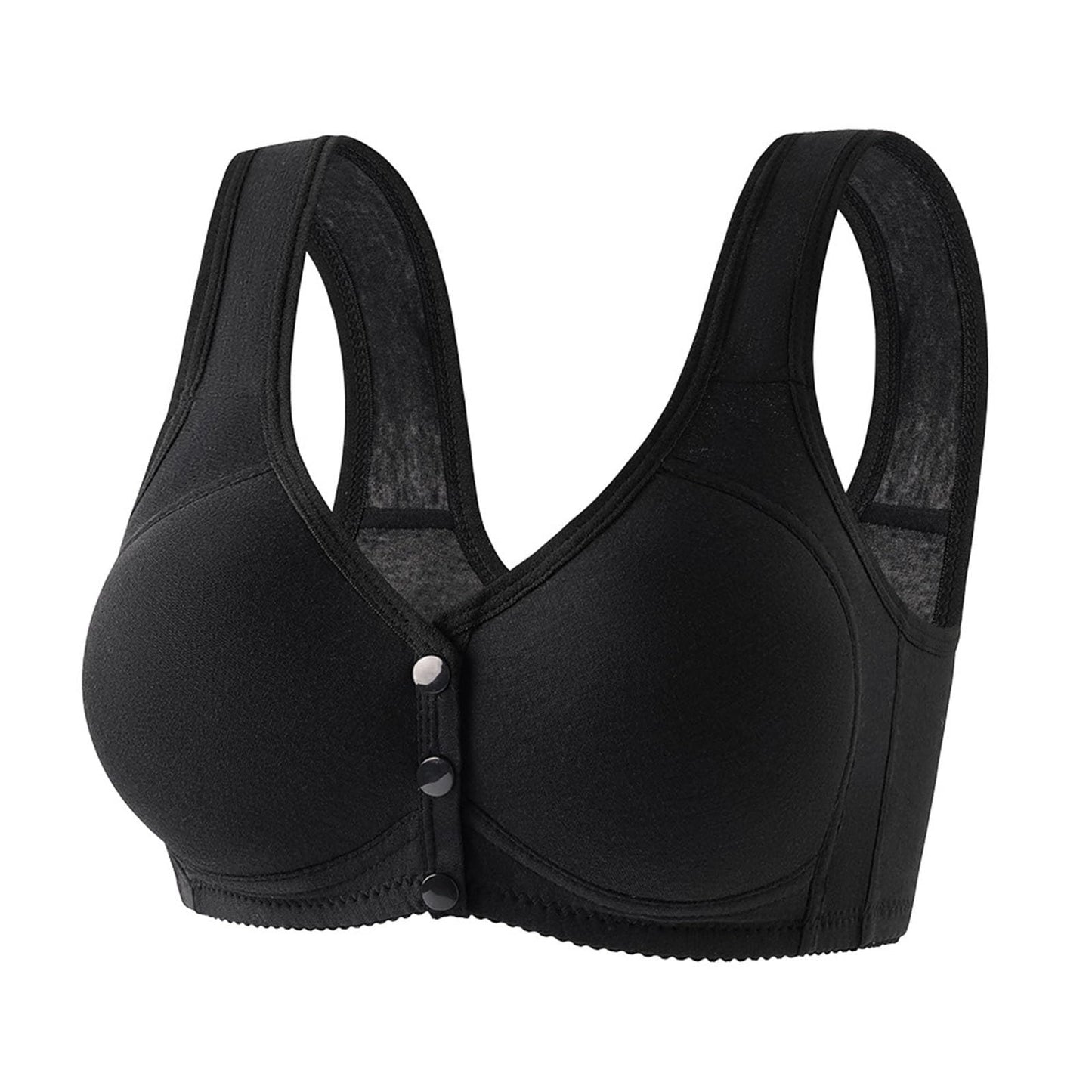 Generic Sports Bras for Women 3 Pack Padded Daisy Bras for Women Womens Bras No Underwire Full Support Front Closure Bralettes for Women Sexy with Support Everyday Bras for Teens Black (44) 44B/C