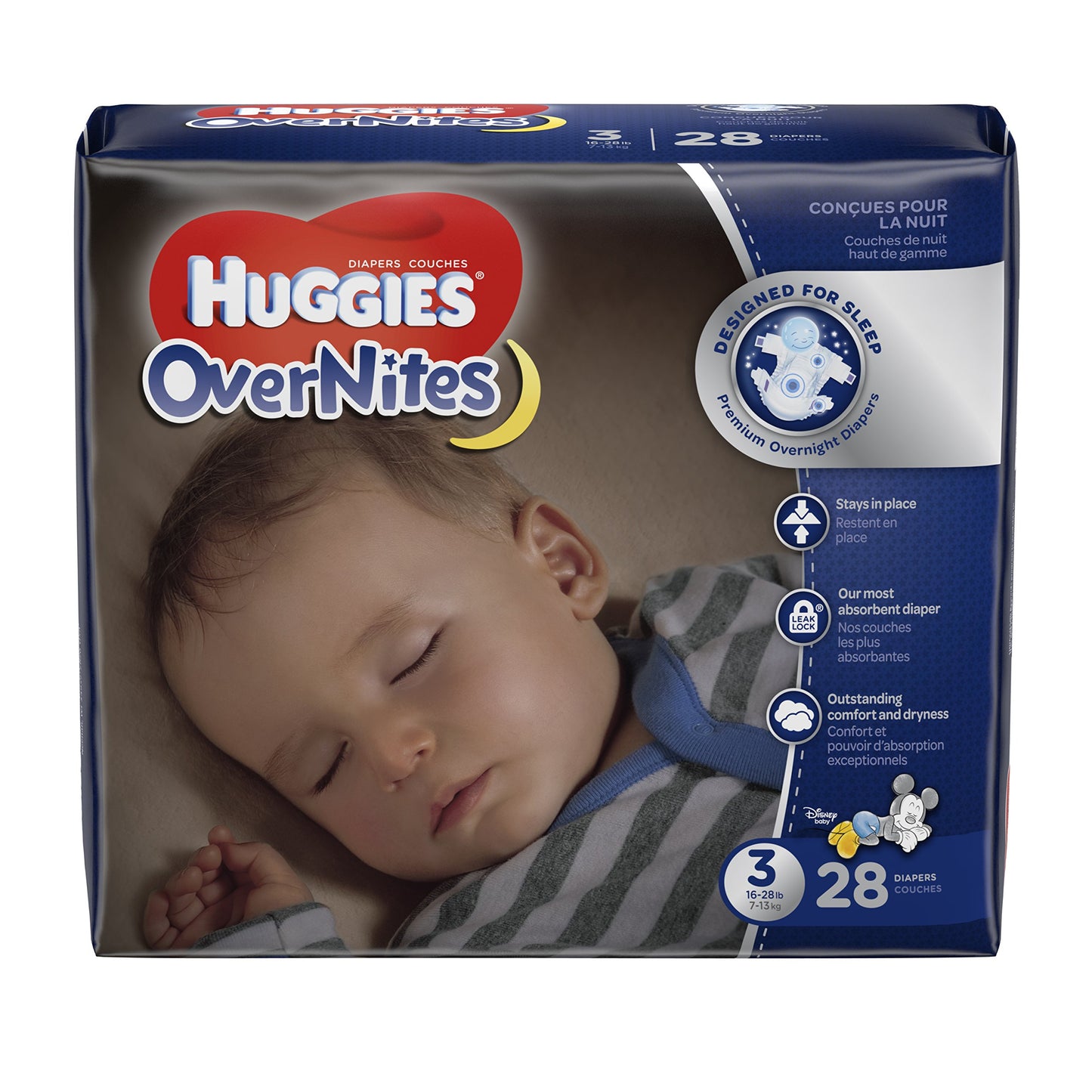 HUGGIES OverNites Diapers Size 3 28 ct. JUMBO PACK Overnight Diapers (Packaging May Vary)