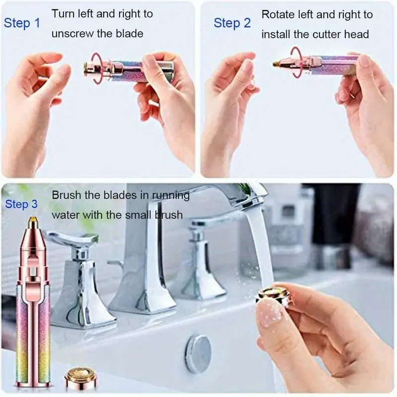 2-in-1 Eyebrow Razors and Facial Hair Remover Shaver