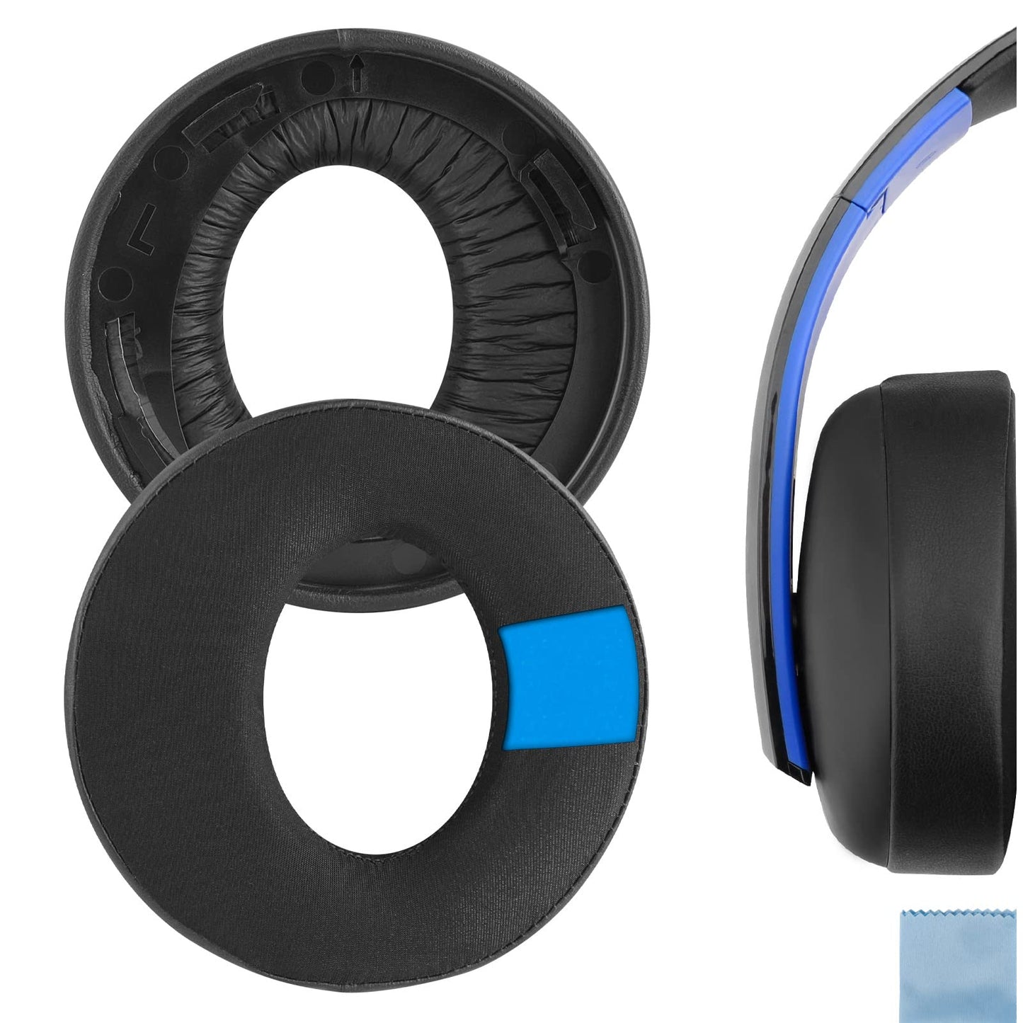 Geekria Sport Cooling Gel Replacement Ear Pads for Sony PlayStation Gold Wireless Stereo CECHYA-0083 Headphones Ear Cushions Headset Earpads Ear Cups Cover Repair Parts (Black)