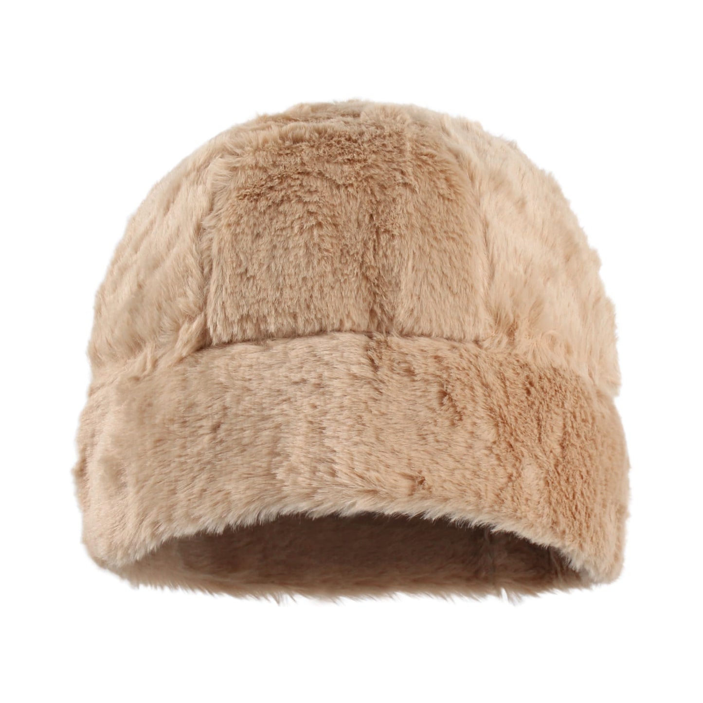 LABANCA Furry Fur Skull Cap Fuzzy Fluffy Beanie Cap Thick Fleece Lined Winter Cap Warm Cuffed Beanies for Women and Men Khaki