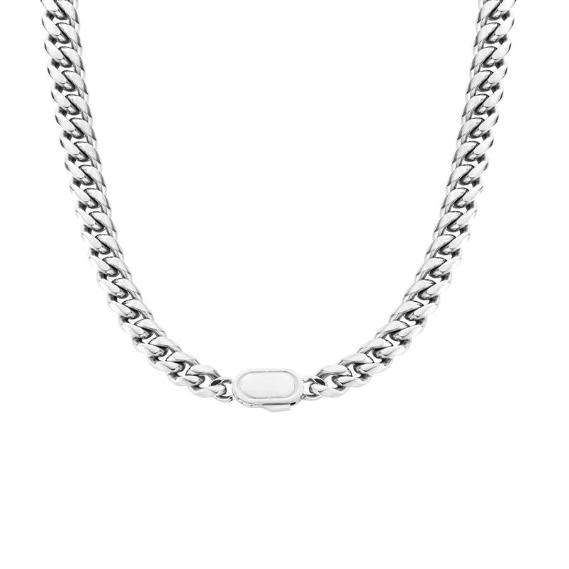 New Oval Cuban Necklace in Titanium Steel