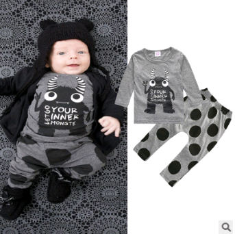 Spring Autumn Long Sleeve T-Shirt Baby Outfit Set