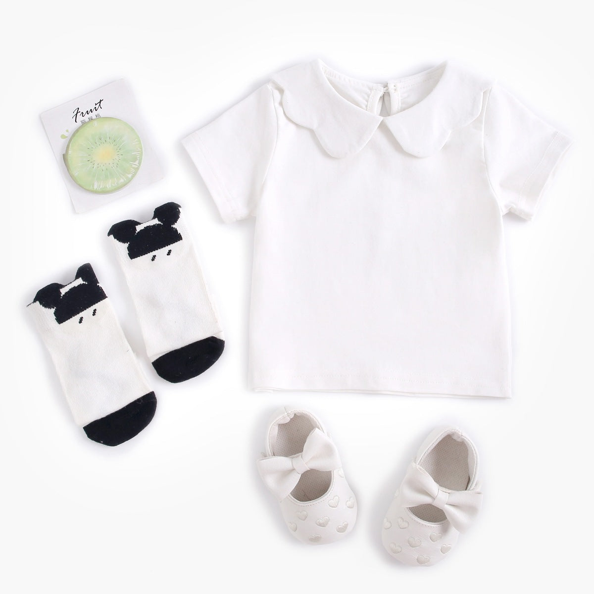 Baby Cotton Long Sleeve T-Shirt with Petal Collar