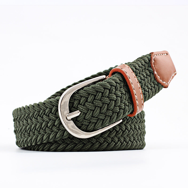 Unisex Canvas Belt - Elastic Woven Waist Belt for Students