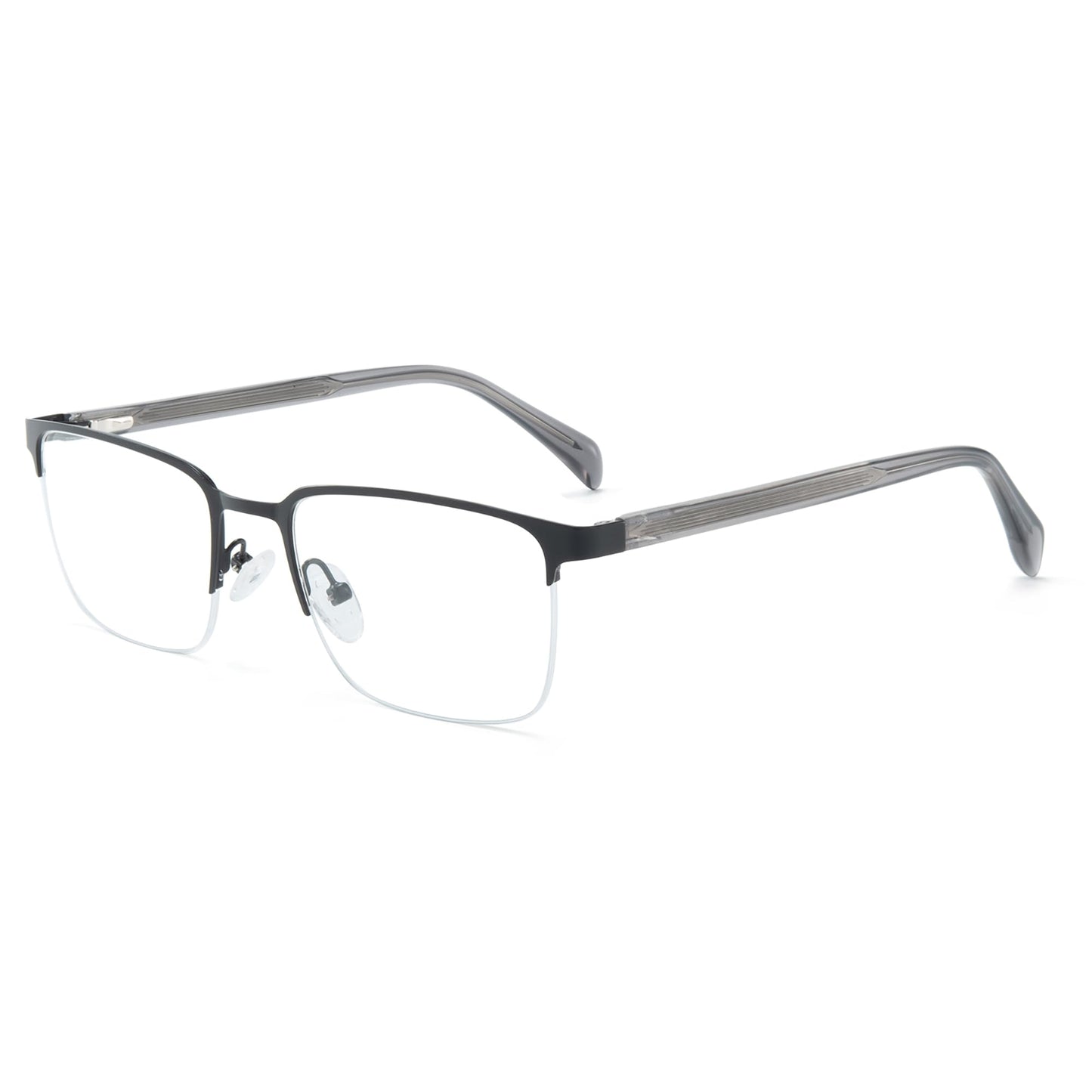 GUDVUE Blue Light Glasses for Men Rectangle Computer Glasses Gaming Eyeglasses Semi Rim/Black
