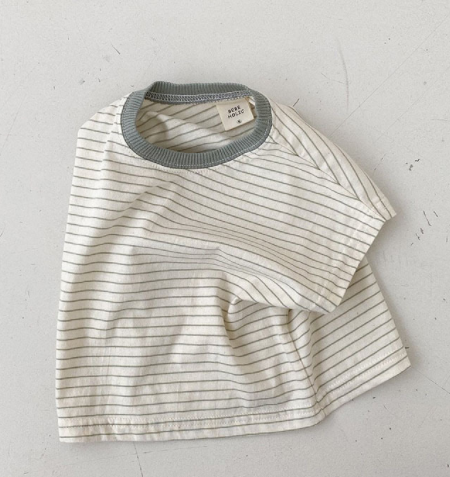 Korean Style Baby Casual Striped Short-Sleeve T-Shirt