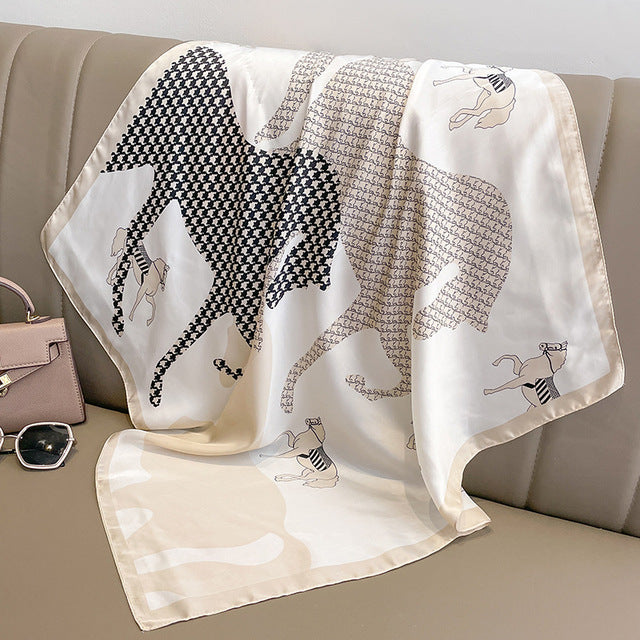 Luxury Silk Satin Scarves for Women - 70x70 cm Square