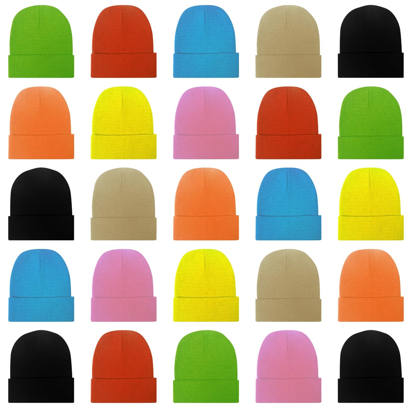 LYDTICK 25 Pack Winter Beanie Hats Bulk for Men Women Wholesale Knit Beanies Cold Weather Skull Caps 7 Colors