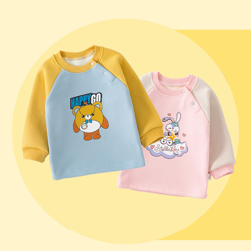 Baby Autumn Winter Warm Fleece Long Sleeve T-Shirt