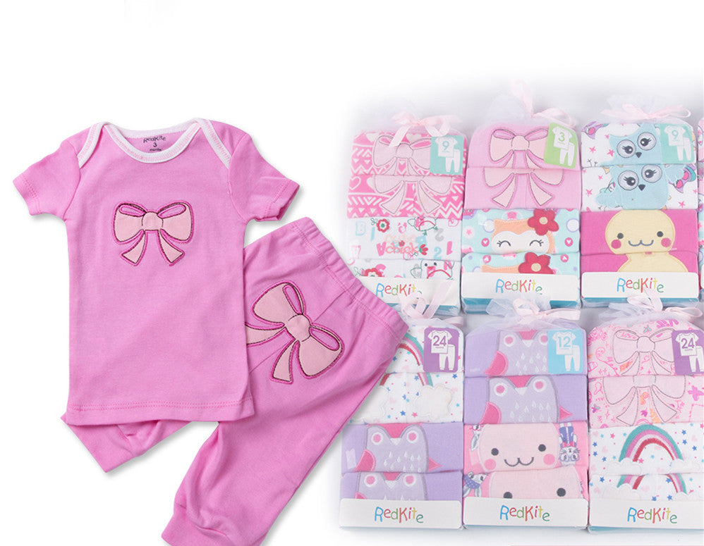 Baby Envelope Neck Short Sleeve T-Shirt & Pants Set