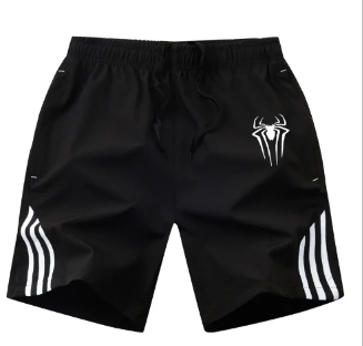 Men's Web-Slinging Athletic Shorts with Three Stripes