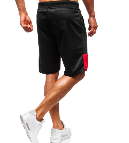 Fashion Stitching Drawstring Athletic Shorts
