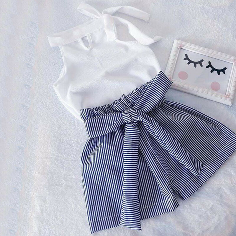 Summer Baby Girl Clothes Set: Sleeveless T-Shirt & Shorts