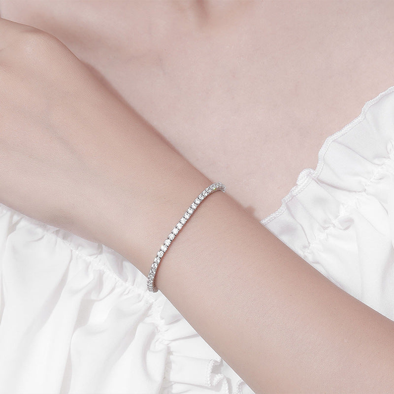Sterling Silver Bracelet with Diamonds for Girls