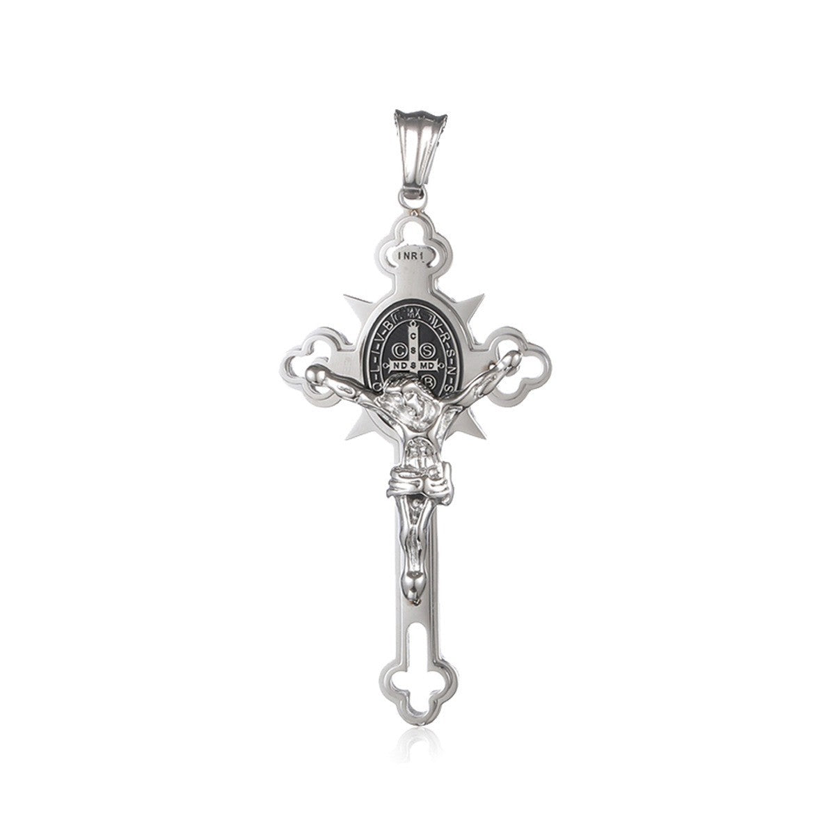 Men's Cross Pendant Necklace - Stainless Steel Summer Jewelry