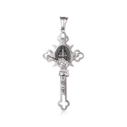 Men's Cross Pendant Necklace - Stainless Steel Summer Jewelry