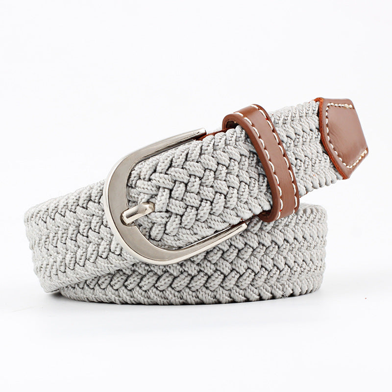 Unisex Canvas Belt - Elastic Woven Waist Belt for Students