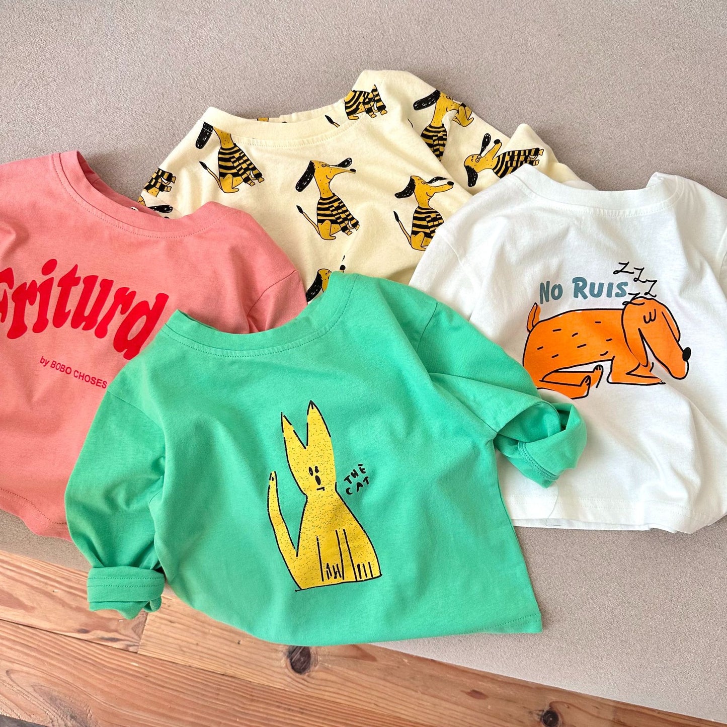 Spring Long Sleeve Cartoon T-Shirts for Kids
