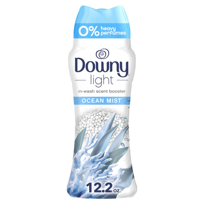 Downy Light Laundry Scent Booster Beads for Washer Ocean Mist 12.2 oz with No Heavy Perfumes
