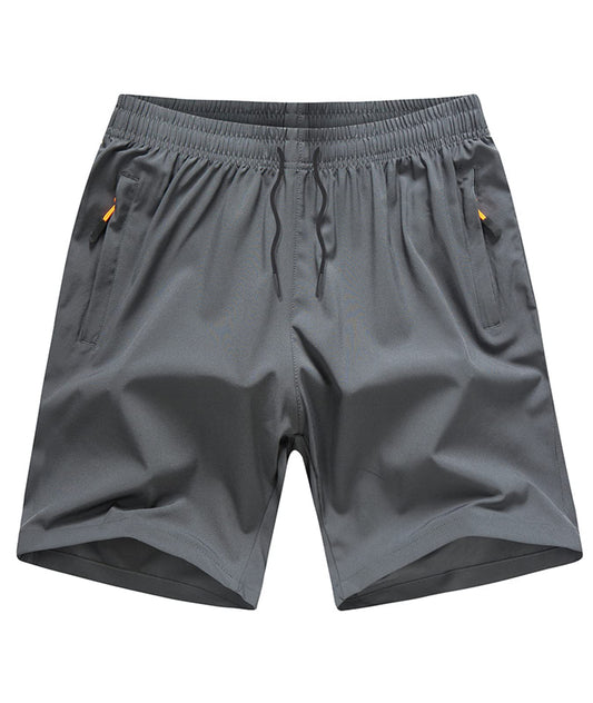 NATUST Boys Loose Fit Athletic Shorts with Zipper Youth Quick Dry Sports Running Shorts Grey 8-9 Years