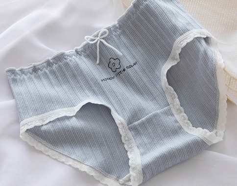Floral Lace Hem Cotton Underwear