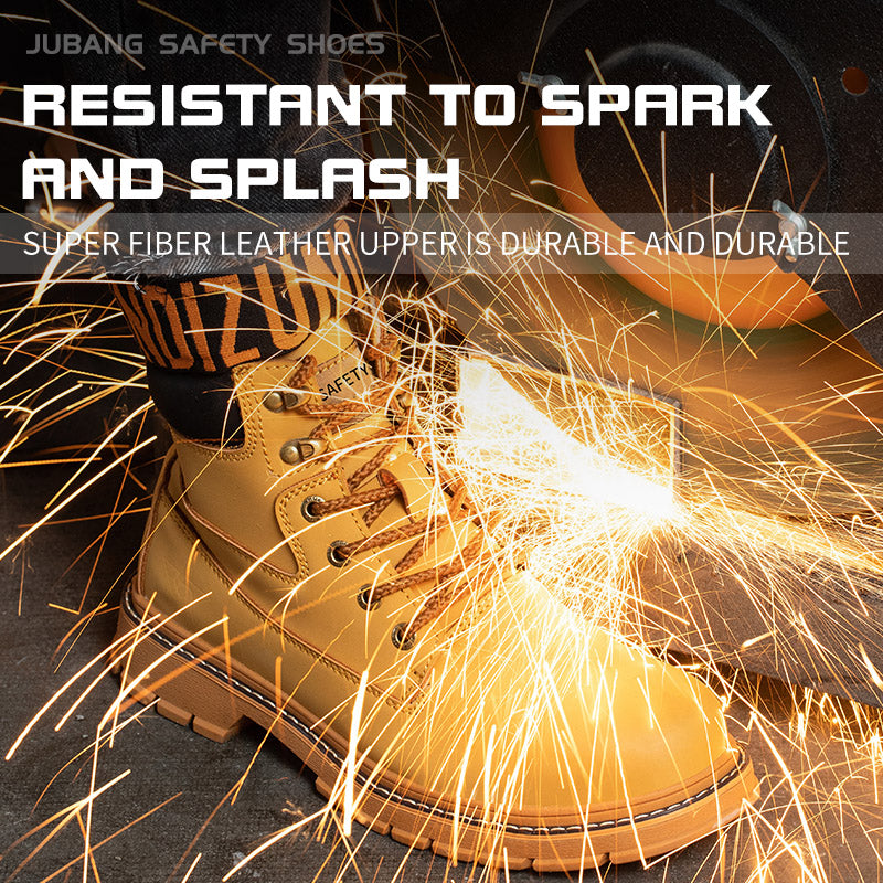 Men's Waterproof Steel-Toe Winter Plush Safety Boots