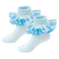 Durio Ruffle Socks for Girls Toddler Ruffle Socks Lace Polka Dot Socks for Kids Baby Socks Frilly Dress Ankle Socks