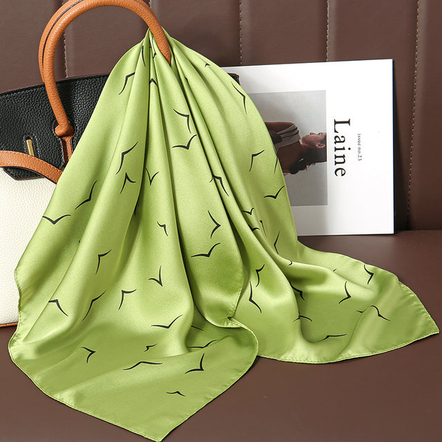 Luxury Silk Satin Scarves for Women - 70x70 cm Square