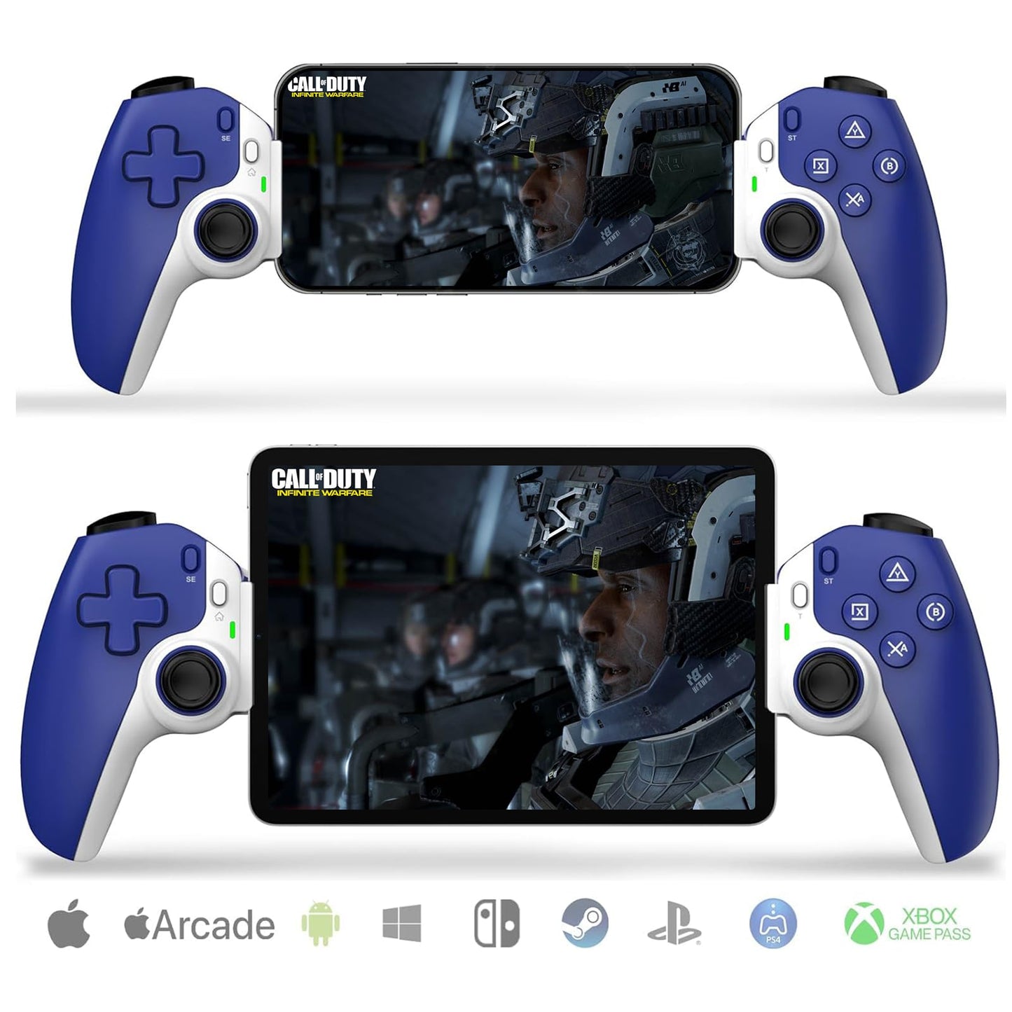 Phone Controller Game Controller for Android/iOS 6-Axis Gyro Sensor Hall Triger and Effect Sensor Back Clip Support for Mobile Phone/iphone/Tablet/Switch/playstation D9 Controller (Blue)