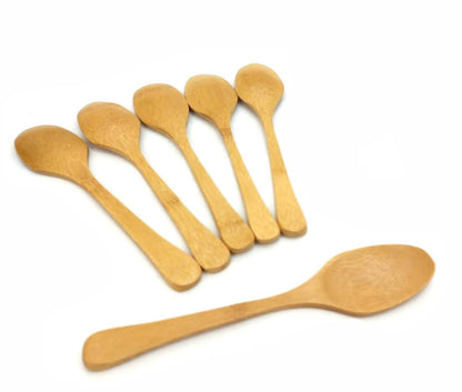 JapanBargain 4109 Set of 6 Bamboo Dinner Spoons Soup Spoons Ice Cream Spoons Yogurt Spoons Dessert Spoons Appetizer Spoons Reusable Dishwasher Safe 8.25-inch