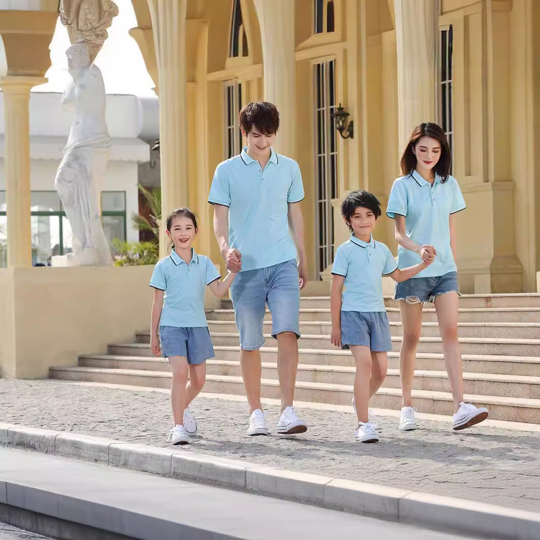 Customizable High-End Family Matching Polo T-Shirts