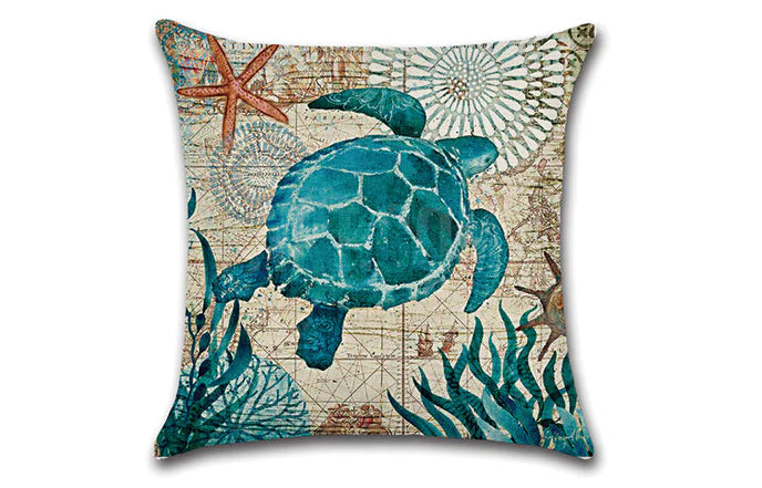 Ocean Creature Plush Pillows: Turtle, Seahorse, Whale, Octopus