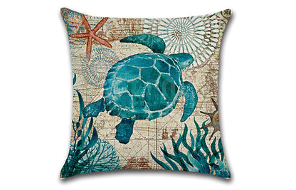 Ocean Creature Plush Pillows: Turtle, Seahorse, Whale, Octopus