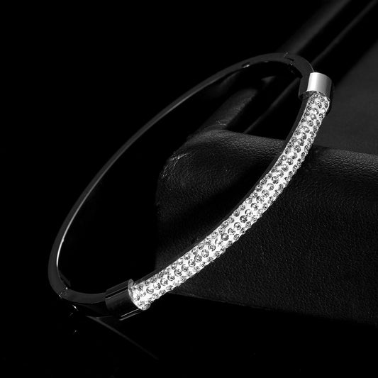18K Electroplated Titanium Steel Bracelet with Diamonds