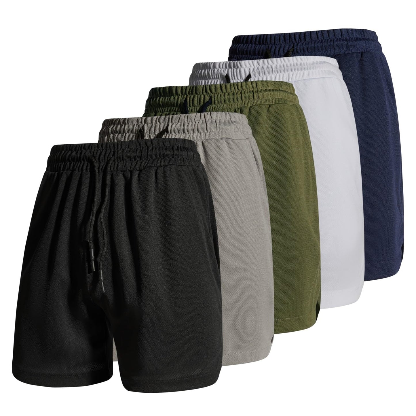 CNRUWE Mens Workout Running Shorts Lightweight Breathable Gym Athletic Shorts 5 inch Inseam Short Men with Zipper Pockets