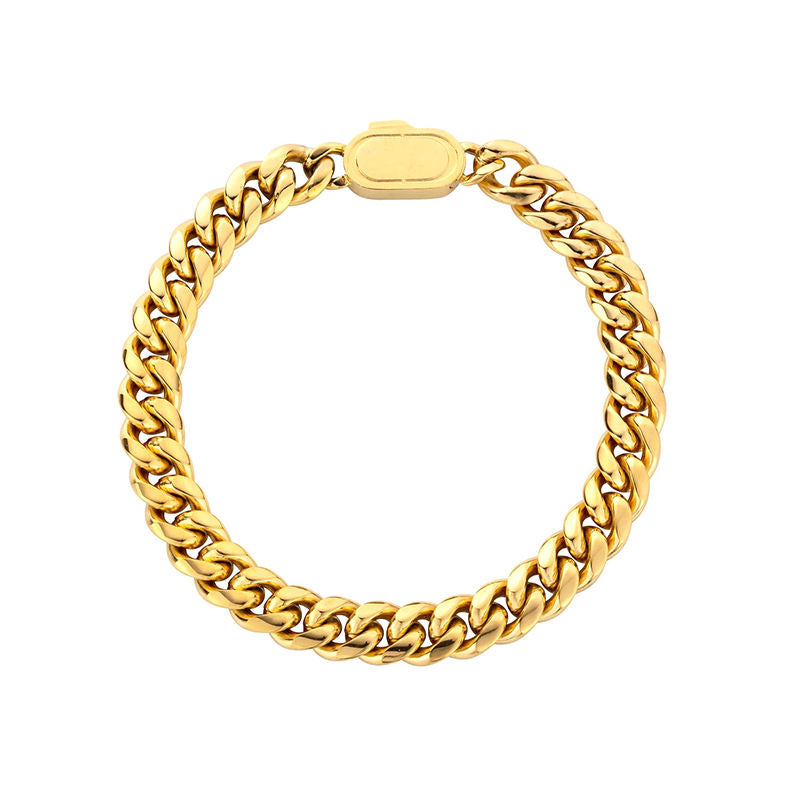 New Oval Cuban Necklace in Titanium Steel