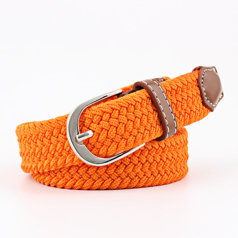 Unisex Canvas Belt - Elastic Woven Waist Belt for Students