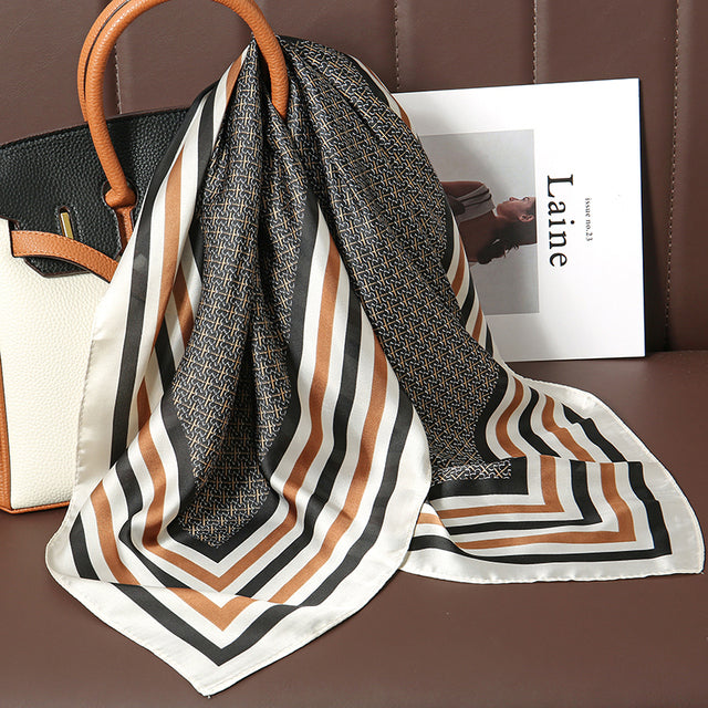 Luxury Silk Satin Scarves for Women - 70x70 cm Square