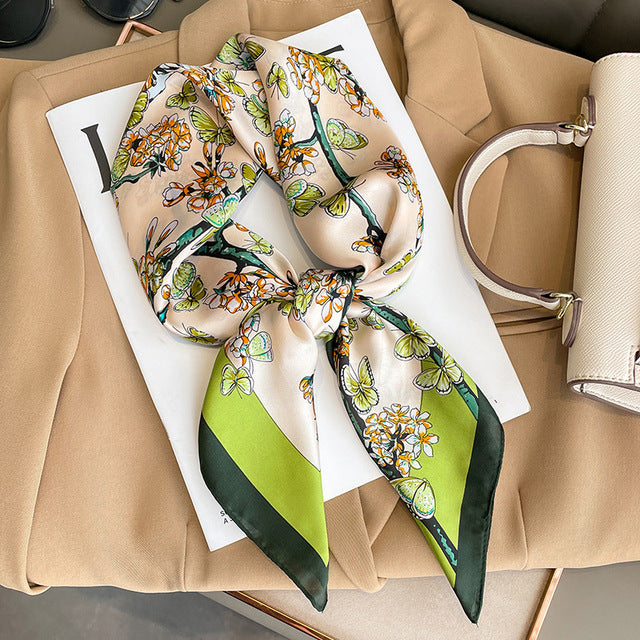 Luxury Silk Satin Scarves for Women - 70x70 cm Square